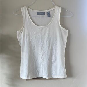 Liz Claiborne Fitted White Tank Top